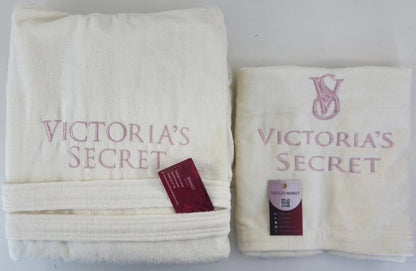 sortie de bain victoria´s secret 02 pieces avec serviette et capuche